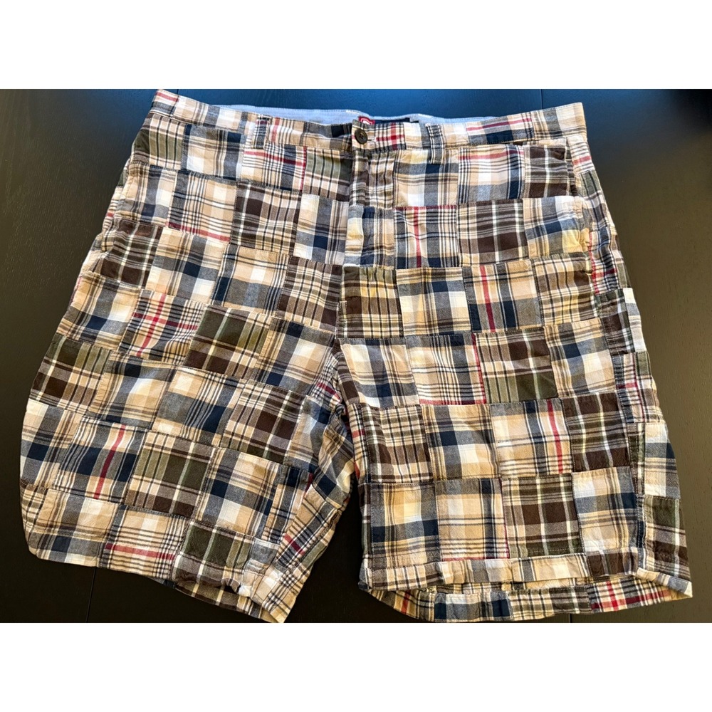 Chaps Madras Plaid Shorts Mens Size 38 100% Cotton Coastal Resortwear
